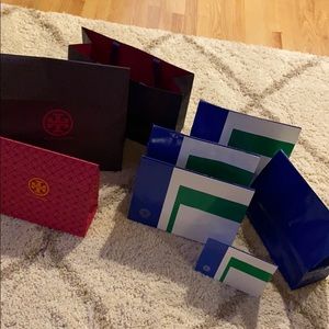 A bundle of 8 Tory Burch paper bags